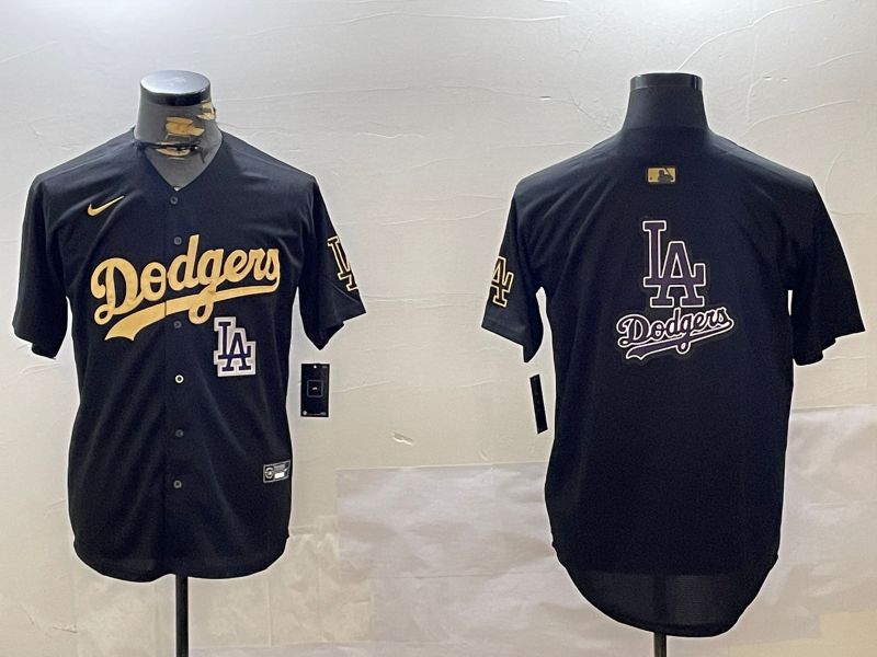 Men Los Angeles Dodgers Blank Black Gold Nike MLB Jersey style 0028->los angeles dodgers->MLB Jersey